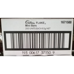 Cadbury Flake Mini Bars 8.5gm. x 200 MINIMUM ORDER 6 CARTONS